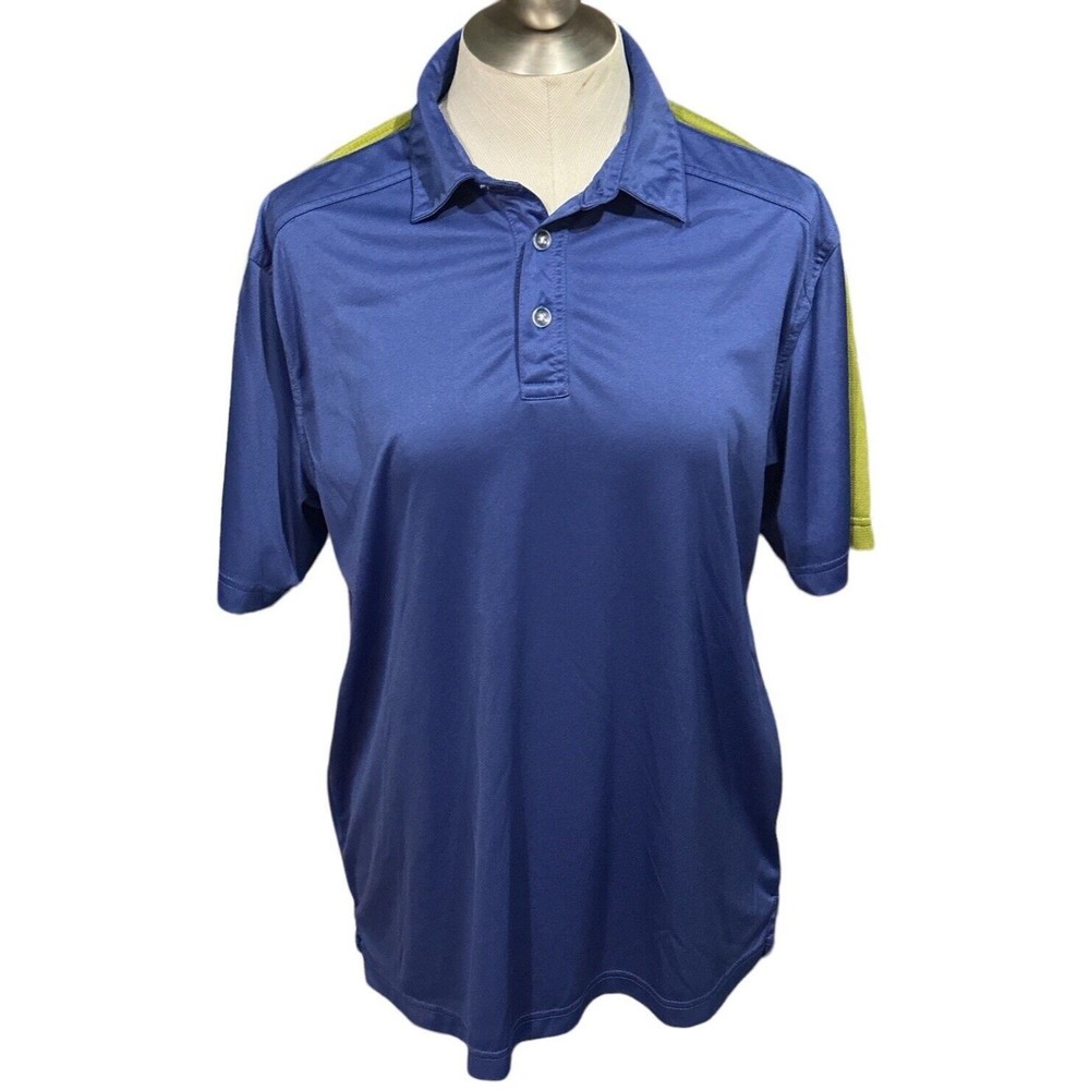 Callaway Golf Polo Shirt Mens Light Weight Blue Green Mesh Breathable Size Large